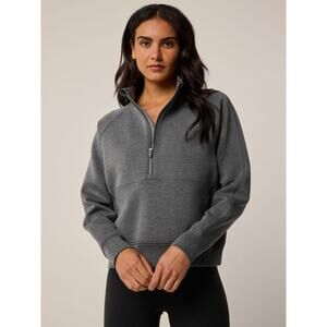 NWT Greyson Kristina Melange Half-Zip Sweatshirt in Smoke Heather size Large